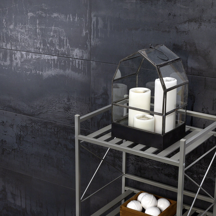 Large Dark Gray Matte Porcelain Rectified Floor and Wall Tile