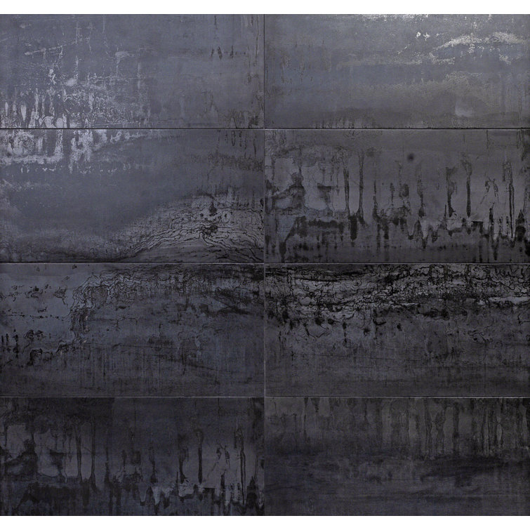 Large Dark Gray Matte Porcelain Rectified Floor and Wall Tile