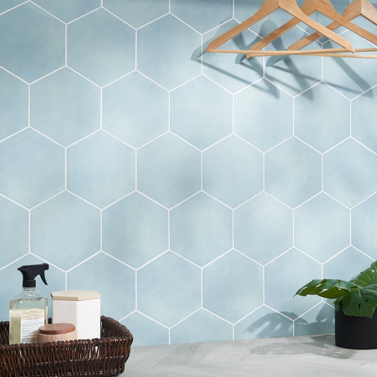 Turquoise 8" Hexagon Matte Porcelain Floor and Wall Tile