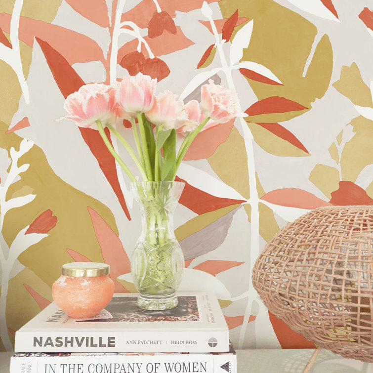 Pink Punch Tropical Floral Peel and Stick Wallpaper Roll