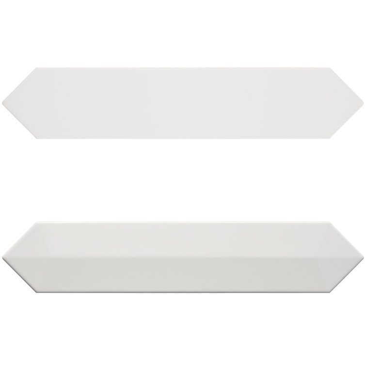 White Polished Ceramic Hexagonal Wall Tile, 3x13 inches