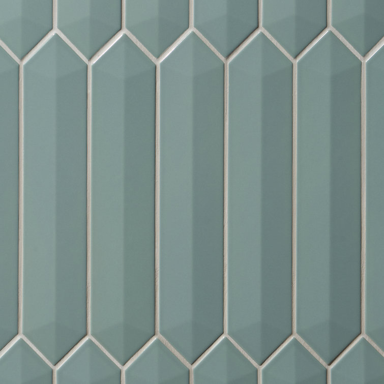 Jade 3x13 Polished Ceramic Hexagonal Wall Tile