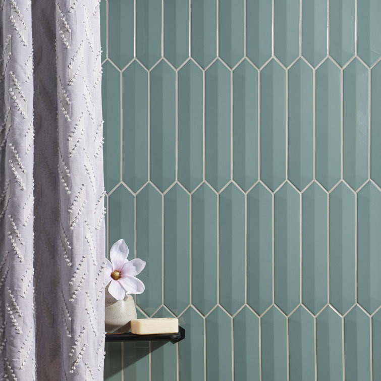 Jade 3x13 Polished Ceramic Hexagonal Wall Tile