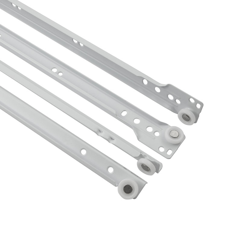 18-Inch White Bottom Mount Drawer Slide 5-Pack