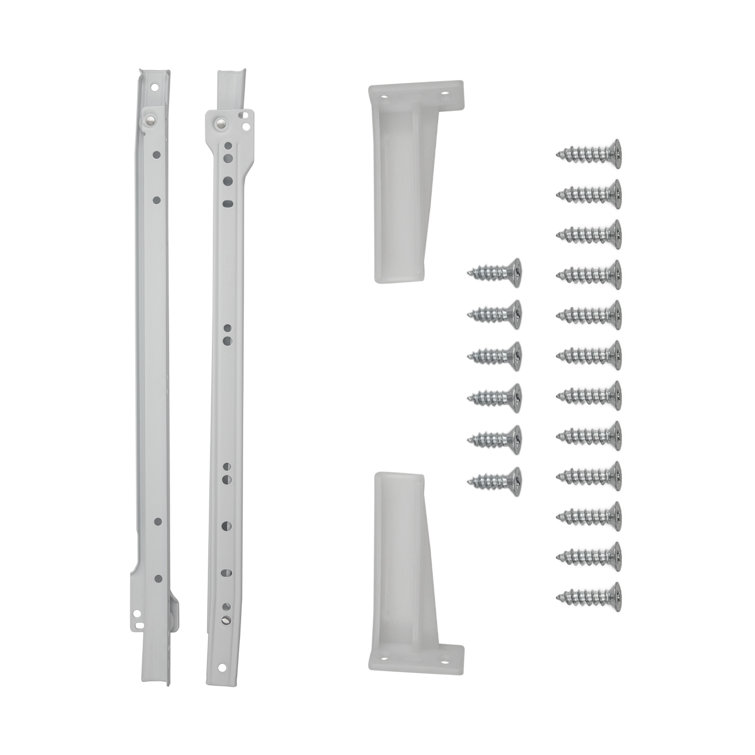 18-Inch White Bottom Mount Drawer Slide 5-Pack