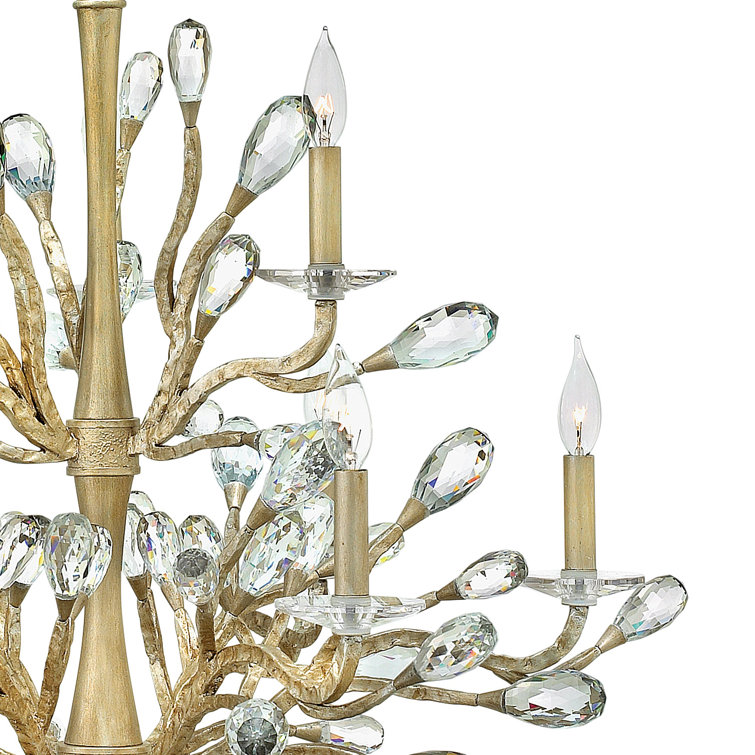 Eve Champagne Gold 9-Light Crystal Bud Chandelier