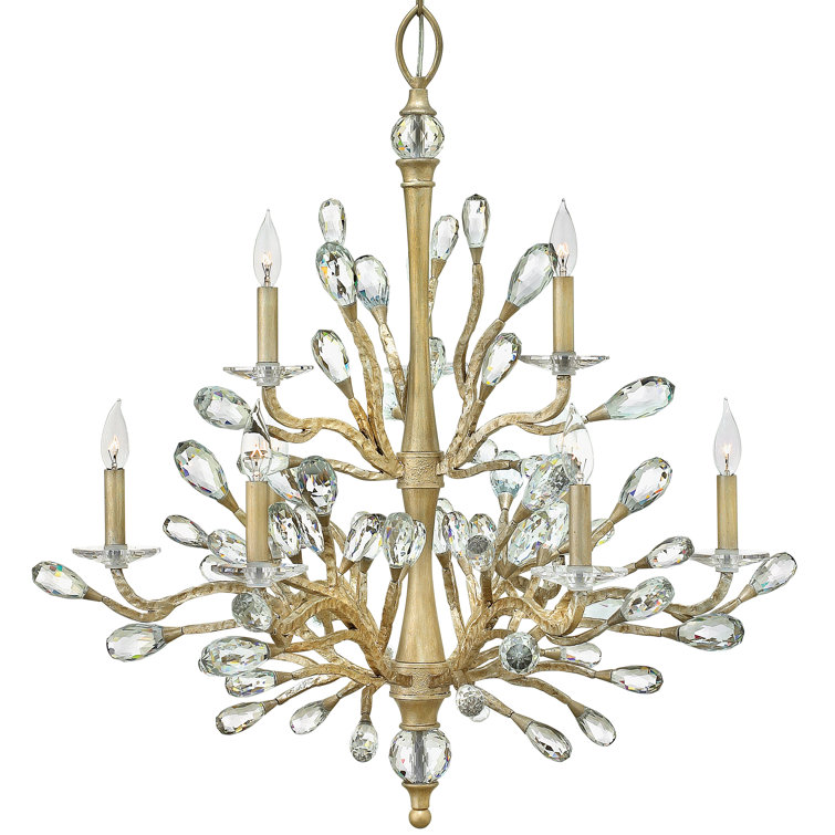 Eve Champagne Gold 9-Light Crystal Bud Chandelier