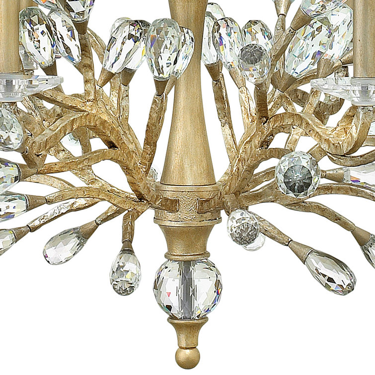 Eve Champagne Gold 9-Light Crystal Bud Chandelier