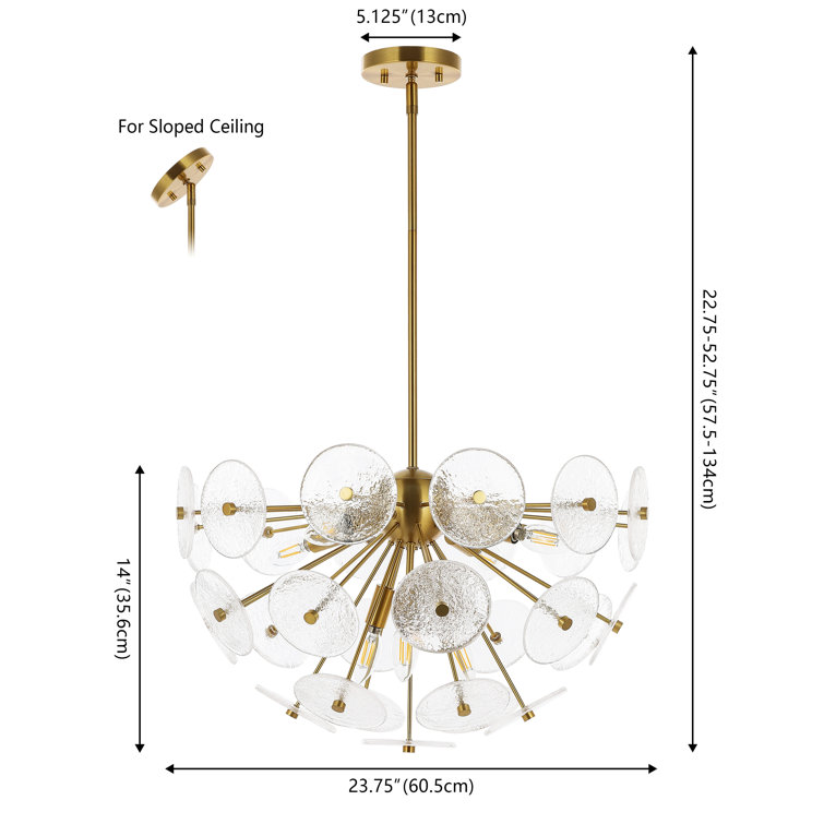 Miri 24" Brass and Glass 6-Light LED Pendant
