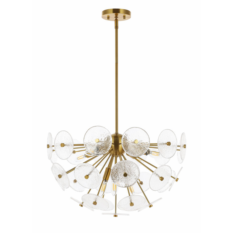Miri 24" Brass and Glass 6-Light LED Pendant