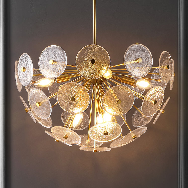 Miri 24" Brass and Glass 6-Light LED Pendant
