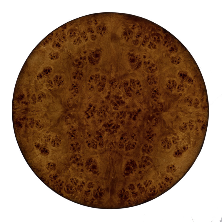 Holdin Round Light Brown Burl Wood Side Table