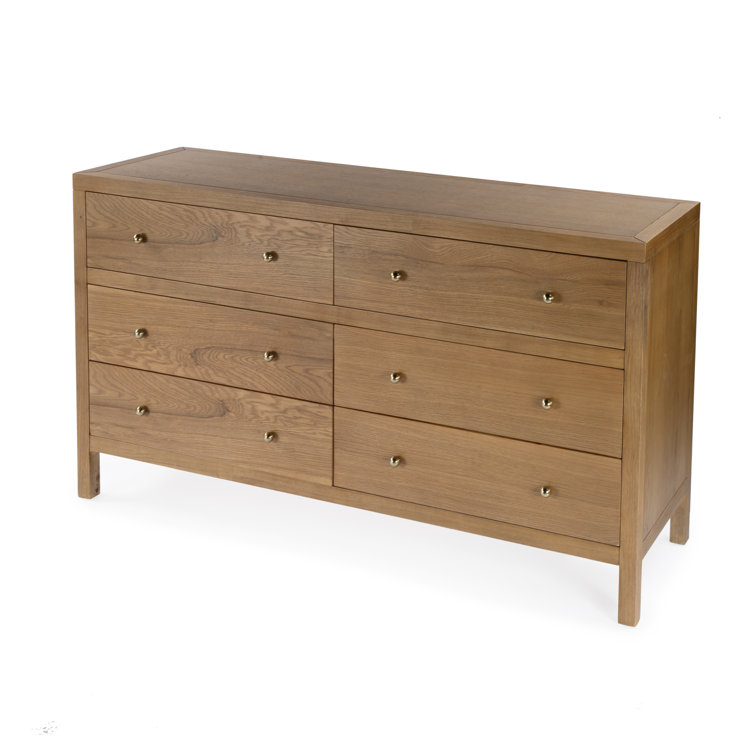 Celine Natural Wood 6-Drawer Wide Dresser