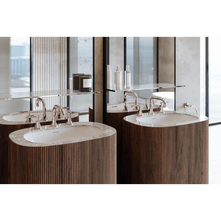 Tuscan Brass Widespread Bathroom Faucet with Cross Handles