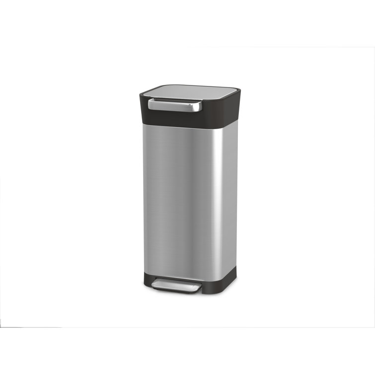 Fingerprint Resistant Stainless Steel Rectangular Trash Can with Pedal