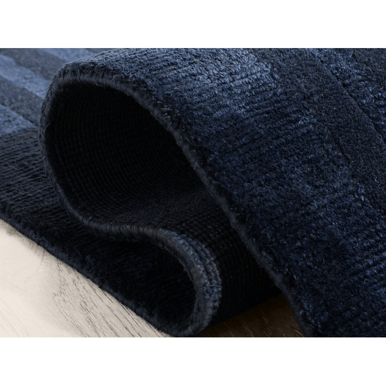 Sapphire Ellington Border Hand-Knotted Wool-Viscose Small Area Rug
