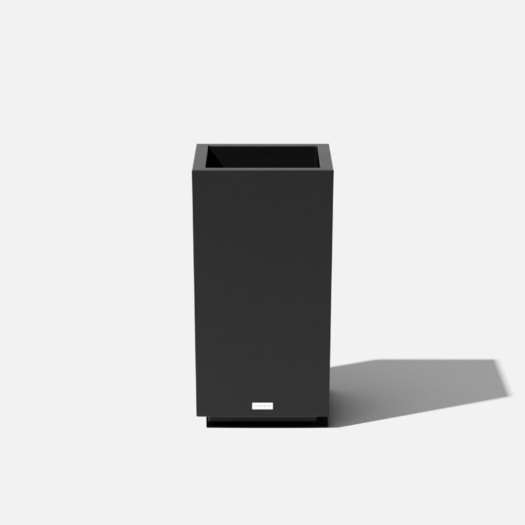 Black Recycled Plastic 26" Outdoor Pedestal Planter