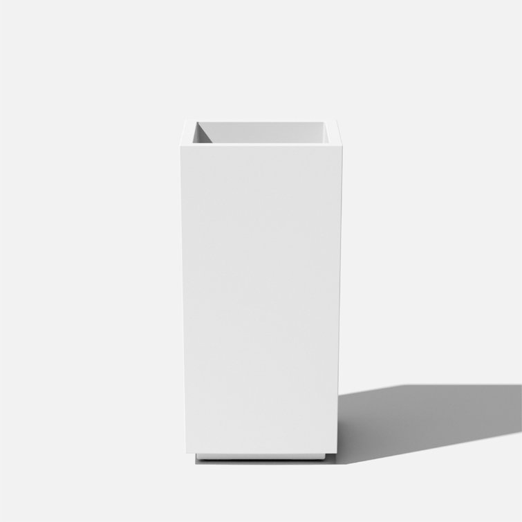 Veradek Block 13.5'' White Galvanized Steel Pedestal Planter