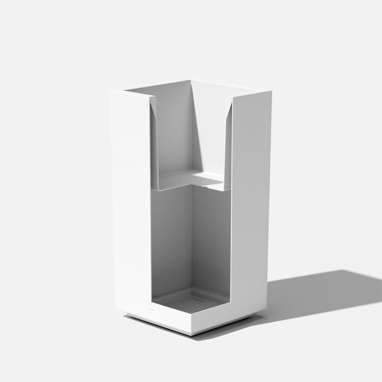 Veradek Block 13.5'' White Galvanized Steel Pedestal Planter