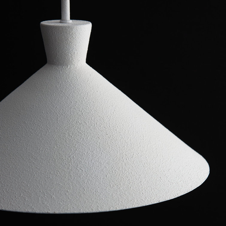 Textured White Modern Cone Pendant Light