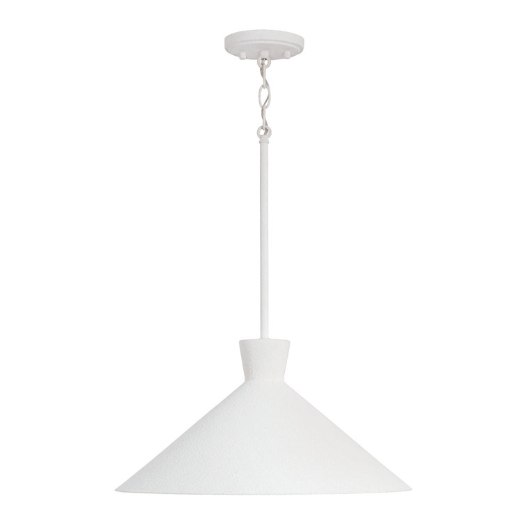 Textured White Modern Cone Pendant Light