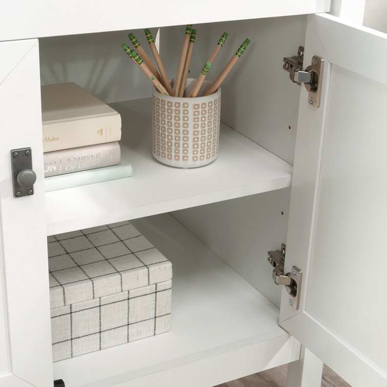 White and Oak Cottage Road Library Base with Hutch