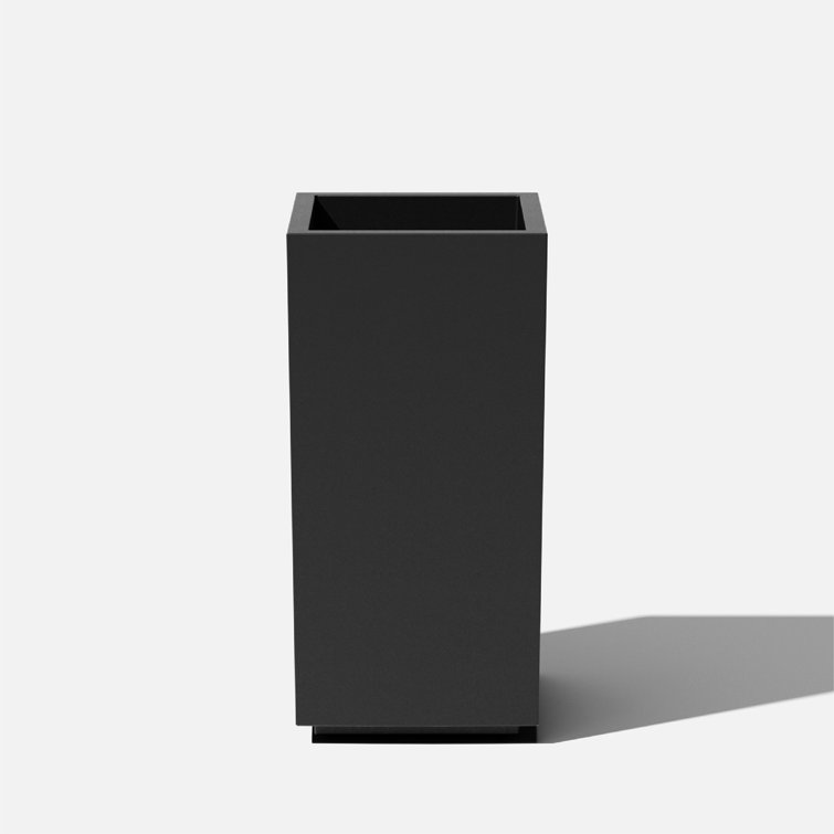 Black Tall Rectangular Plastic Outdoor Planter