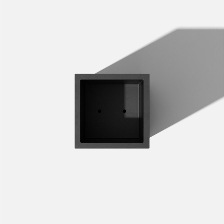 Black Tall Rectangular Plastic Outdoor Planter