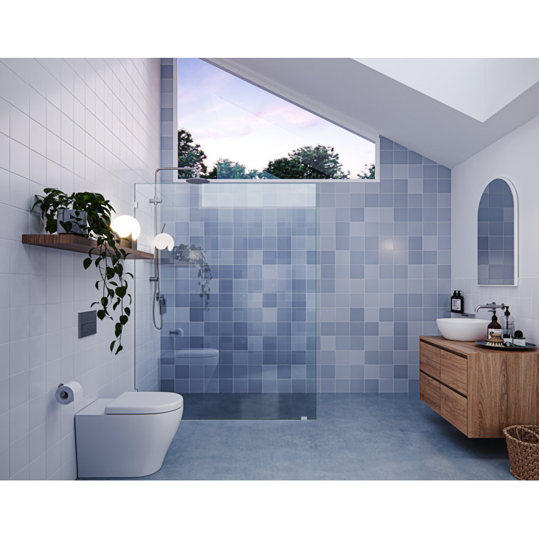 Vela 55" x 78" Frameless Glass Shower Panel with Brushed Nickel Hardware
