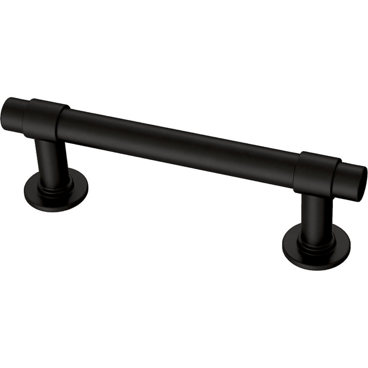 Matte Black Brass Bar Pulls with Mounting Hardware Set