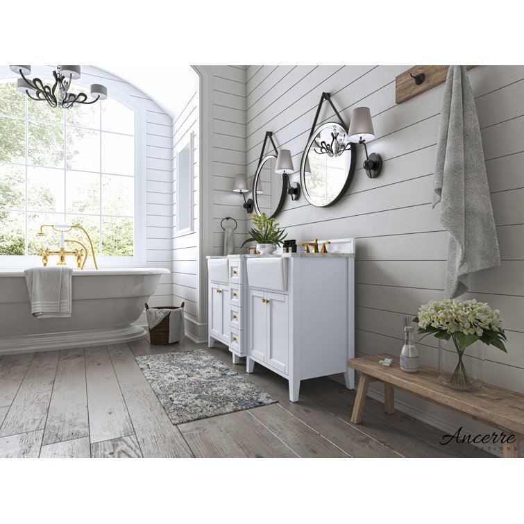Adeline 60'' White Double Farmhouse Wood Vanity