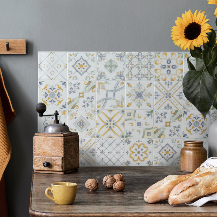 Vintage Multicolor Glossy Peel and Stick Wall Tiles
