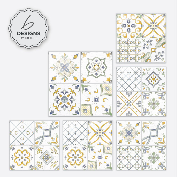 Vintage Multicolor Glossy Peel and Stick Wall Tiles