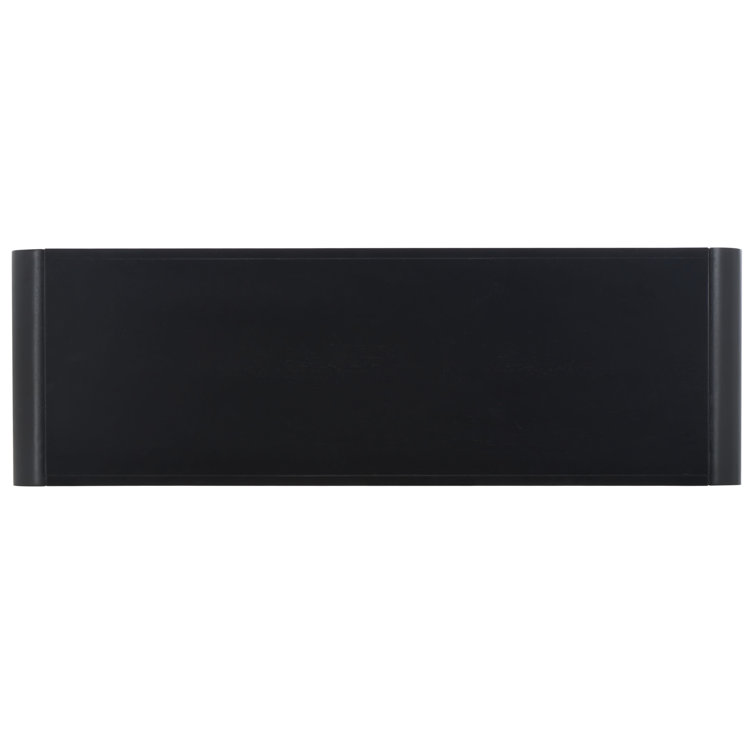 Modern Elegance Black Solid Wood 3-Tier Console Table with Storage