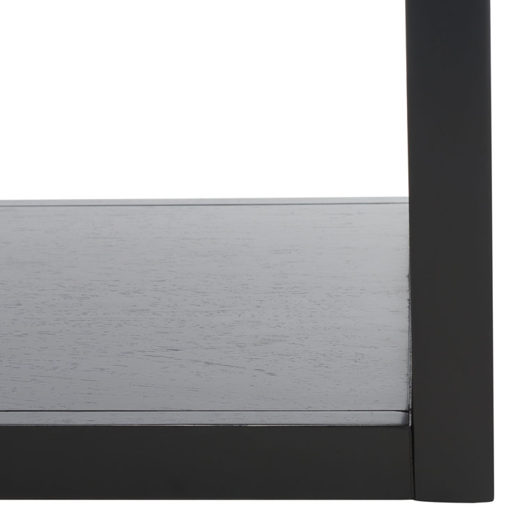 Modern Elegance Black Solid Wood 3-Tier Console Table with Storage