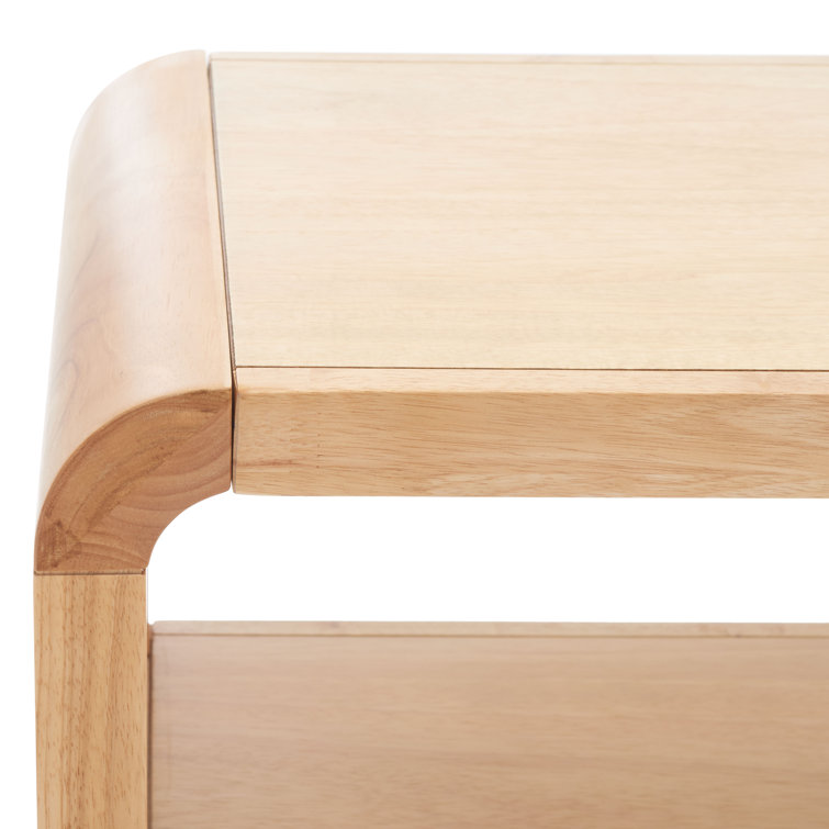 Omara Modern 3-Tier Black Rubberwood Console Table with Storage