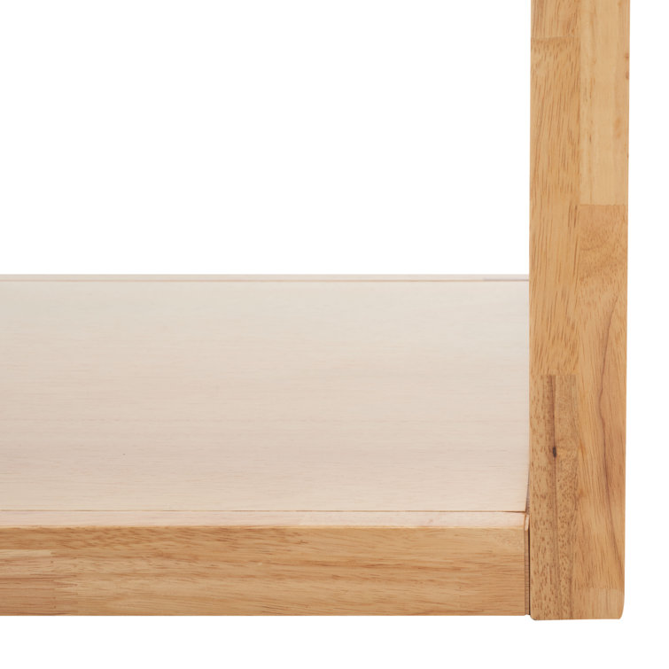 Omara Modern 3-Tier Black Rubberwood Console Table with Storage