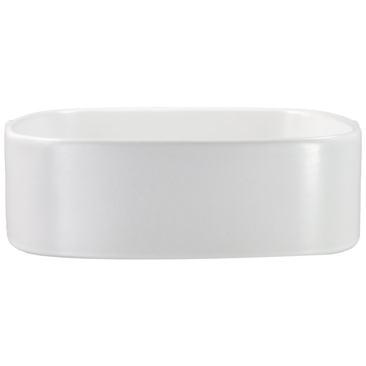 Matte White Ceramic Square Vessel Bathroom Sink