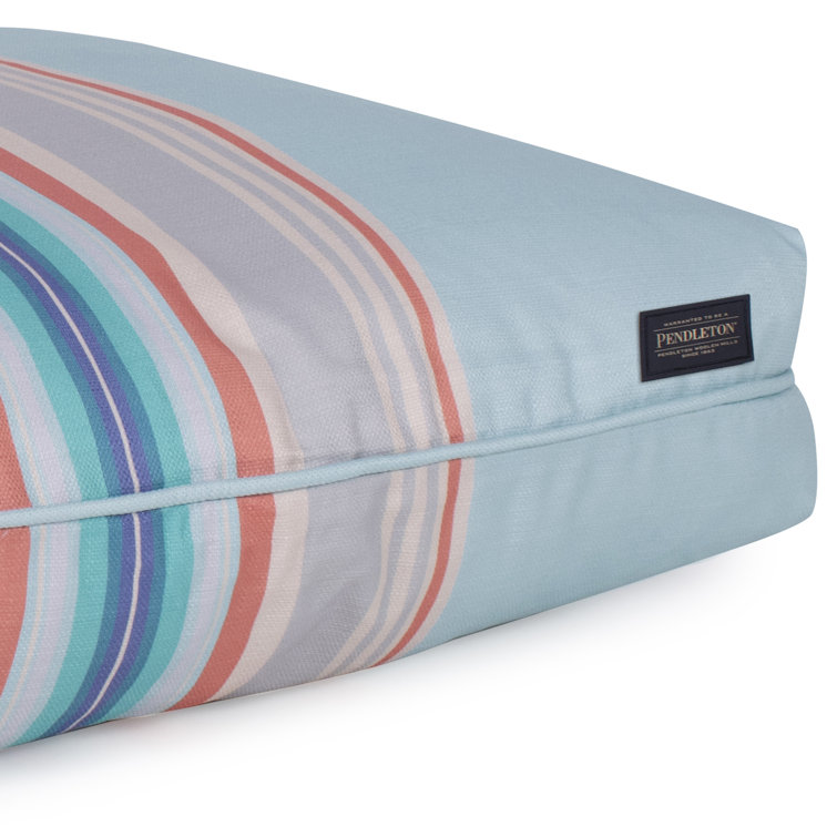 Small Blue Striped Orthopedic Outdoor Elevated Pet Bed