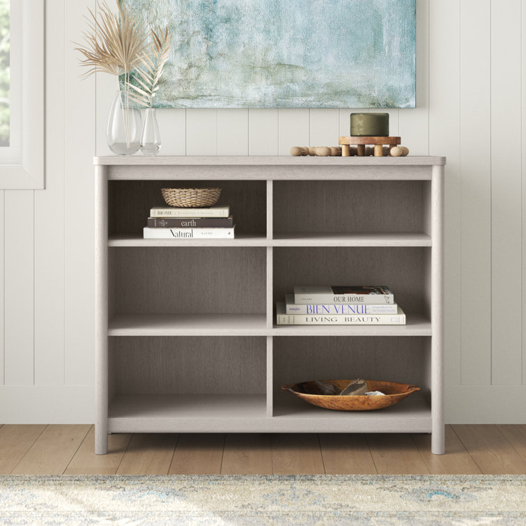 Adjustable Glacier Oak Cubby Storage Bookcase