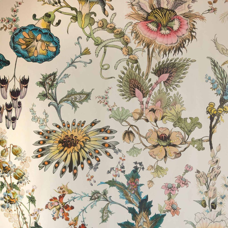 Ecru Floral Fantasy Non-Woven Wallpaper Roll