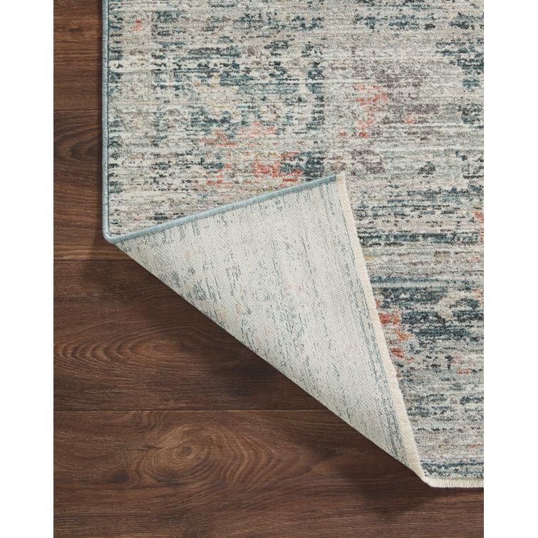 Millie Blue and Multicolor Vintage Rectangular Area Rug