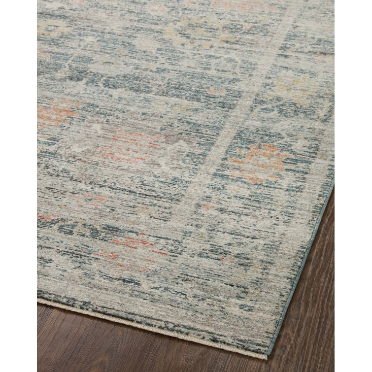 Millie Blue and Multicolor Vintage Rectangular Area Rug