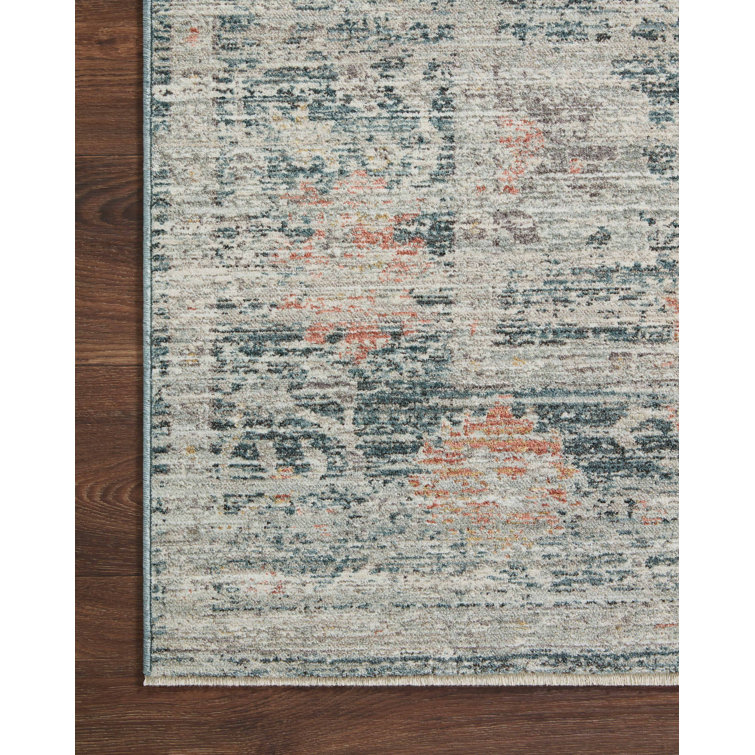 Millie Blue and Multicolor Vintage Rectangular Area Rug
