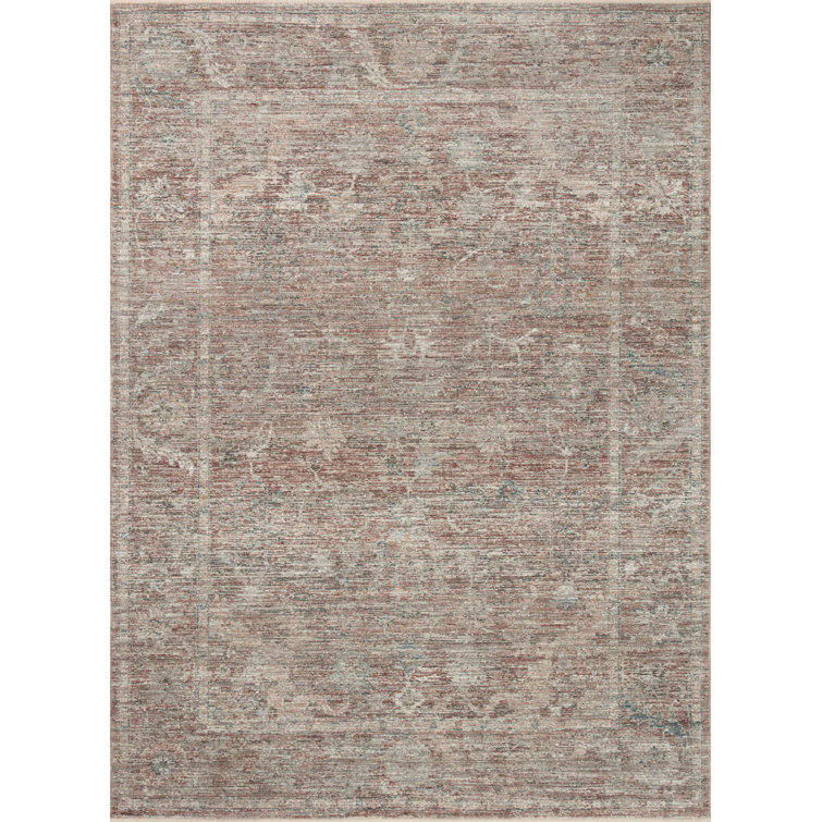 Vintage Floral Red Synthetic 2'3" x 3'10" Traditional Area Rug
