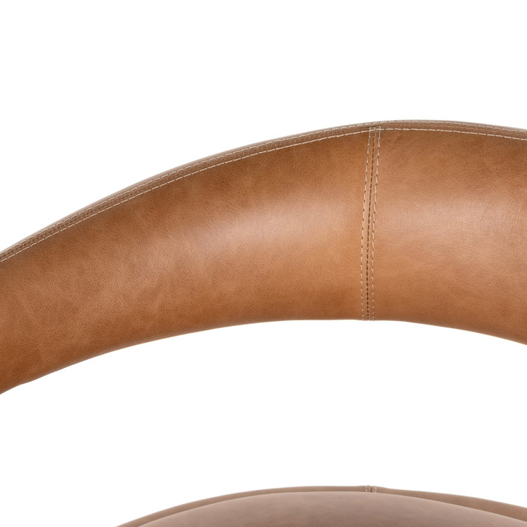 Sonoma Butterscotch Leather Barrel Accent Chair