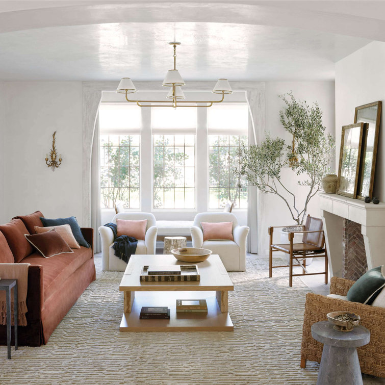 Ivory Hand-Knotted Wool and Synthetic 8' x 10' Rug