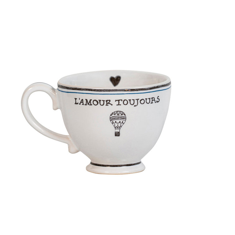 L'Amour Toujours White Ceramic 18'' Dinner Plate Set for 4