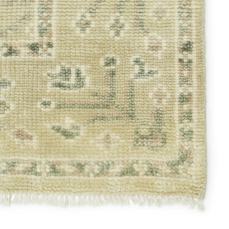 Hand-Knotted Gray Wool Rectangular Area Rug