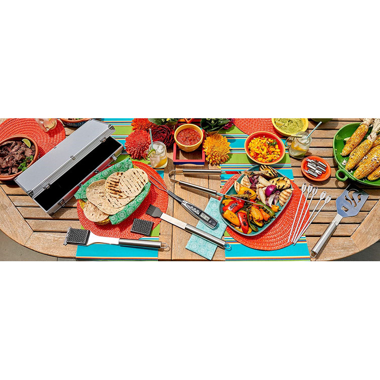 20-Piece Stainless Steel BBQ Tool Set with Aluminum Case